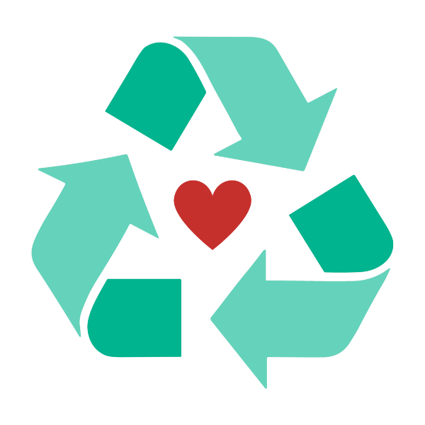 circular economy love icon