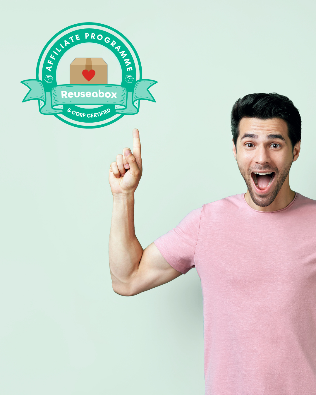 Reuseabox Affiliate Programme Man Pointing